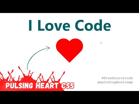 Pulsing Heart CSS animation | Create Heart Shape CSS | myCodingBootcamp