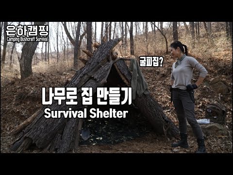죽은 나무로 텐트 만들기/봄캠핑/Survival Shelter/Camping/Bushcraft/Survival/Wild camping