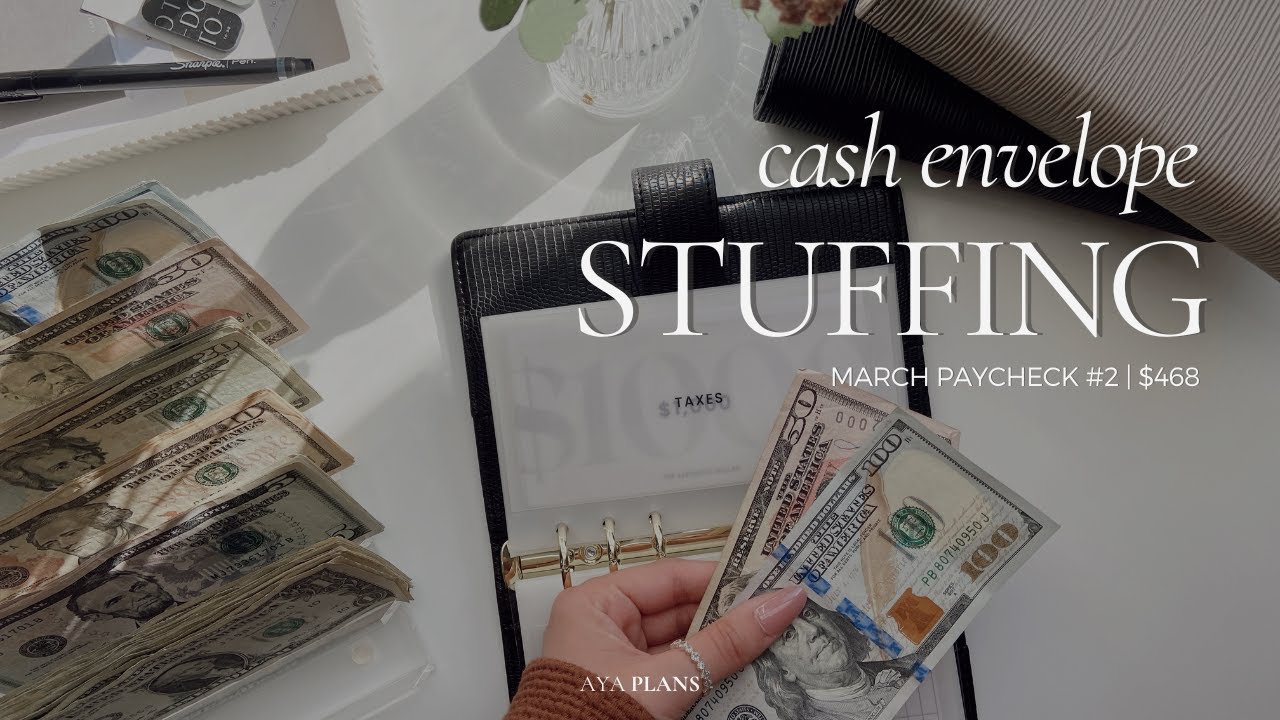 Cash Envelope Stuffing | $468 | March Paycheck #2 - YouTube