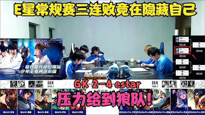 eStar4-2GK，常規賽三連敗竟在隱藏自己，預測狼隊與XYG一戰！ - 天天要聞