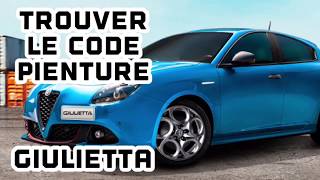Comment trouver le Code de Peinture: Alfa Romeo Giulietta 2019 - 2010