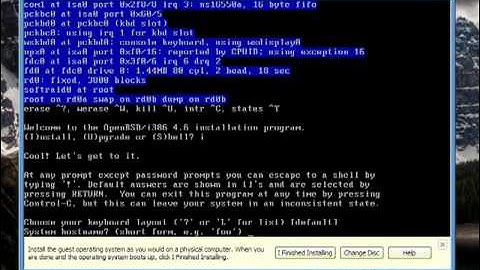 Installing OpenBSD in VMWare Player