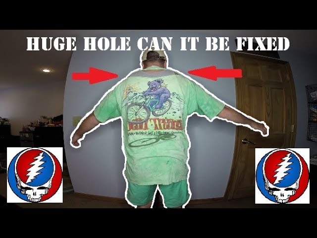 Sew a patch over holes - Fix a hole in clothing with patches - Mend tears  in clothes - Easy DIY 