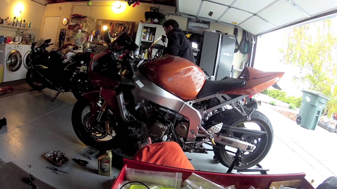 2004 Kawasaki Ninja ZX6r Oil Change Time Lapse YouTube