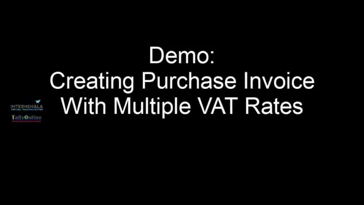 Creating Purchase Invoice with Multiple VAT Rates YouTube