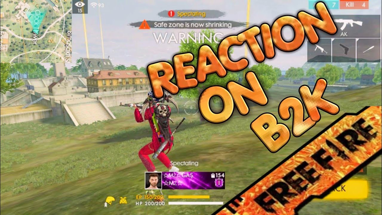 Bron2kill (B2K) Gameplay Reaction || Garena free fire gameplay || B2k ...