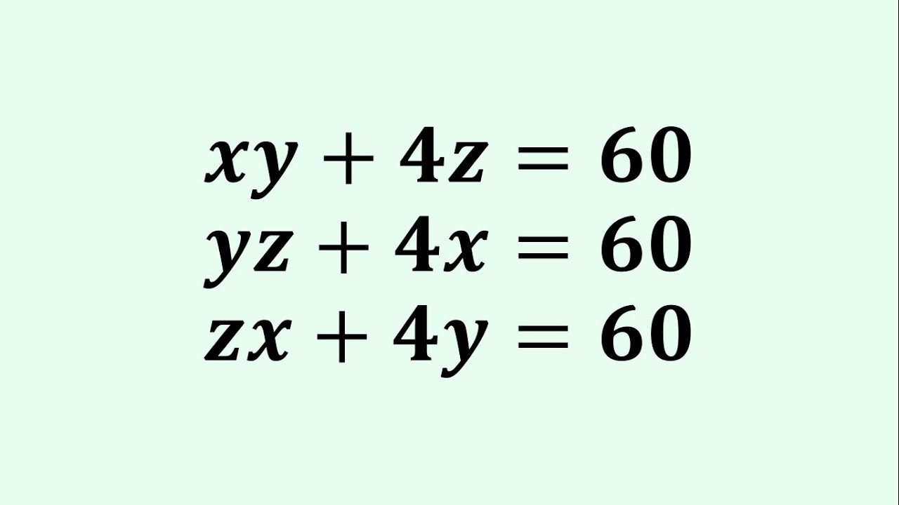 ◯Ｙ◯ Mathematical Olympiad | A Nice System of Equations - YouTube