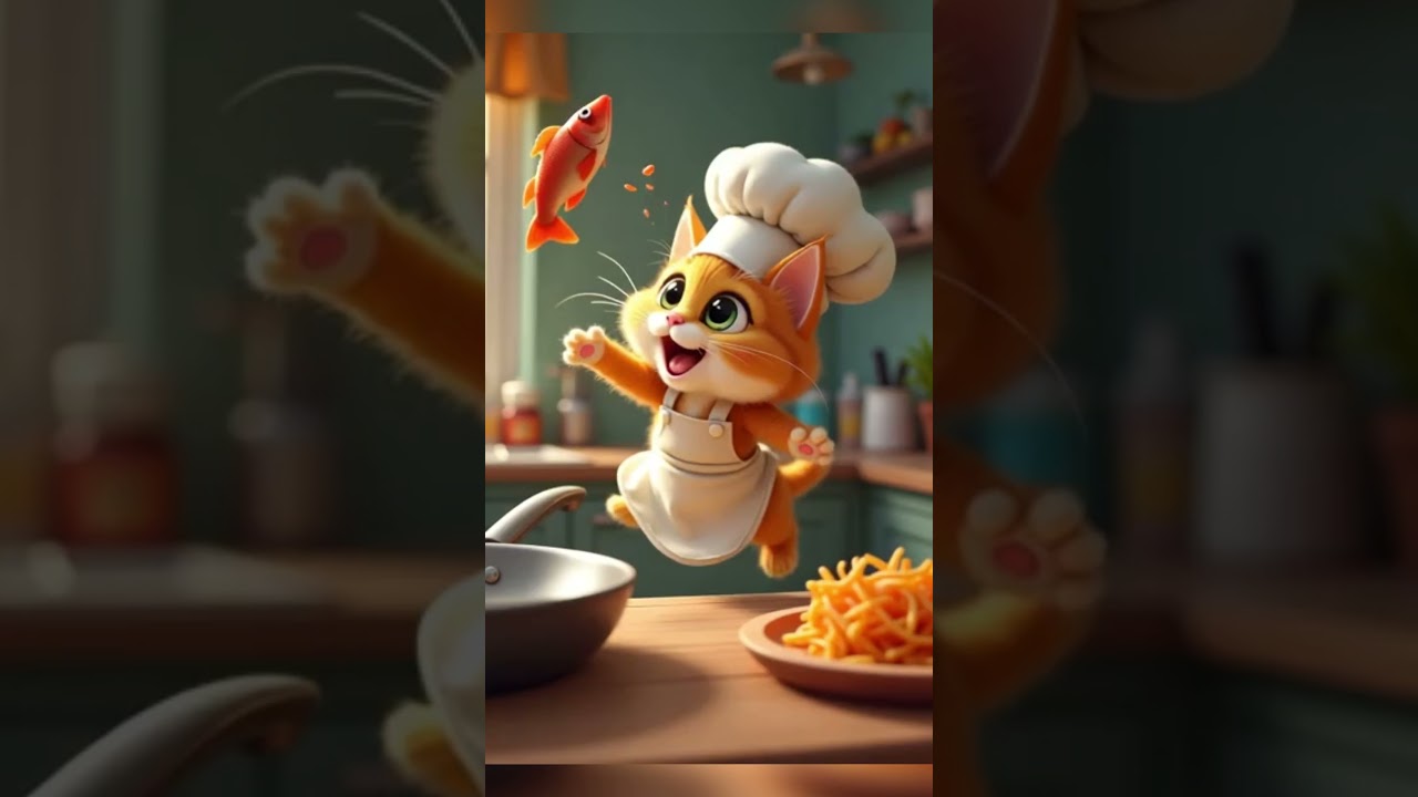 Chef Cat’s Frying Fish FAIL! 😹🔥 Kitchen Chaos You Can’t Miss | Funny Cat Cooking 