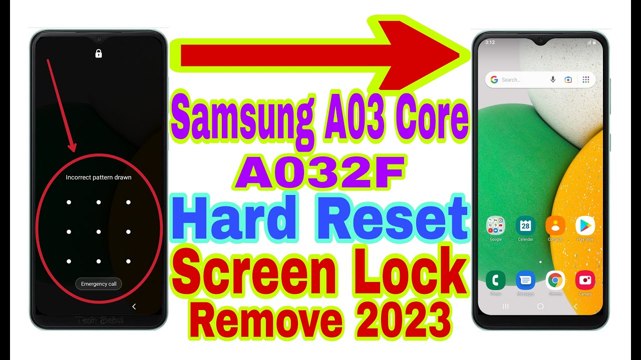 Samsung A03 Core (A032F) Remove Screen Lock/Hard Reset 2023Unlock