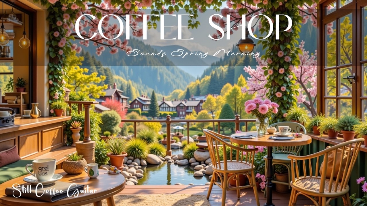 Акустическая гитара в кофейне | Расслабляющая весенняя утренняя мелодия