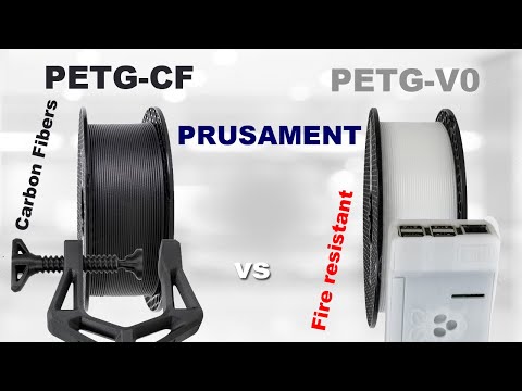 Prusament PETG-CF (Carbon Fiber) vs PETG V0 (fire resistant filament)