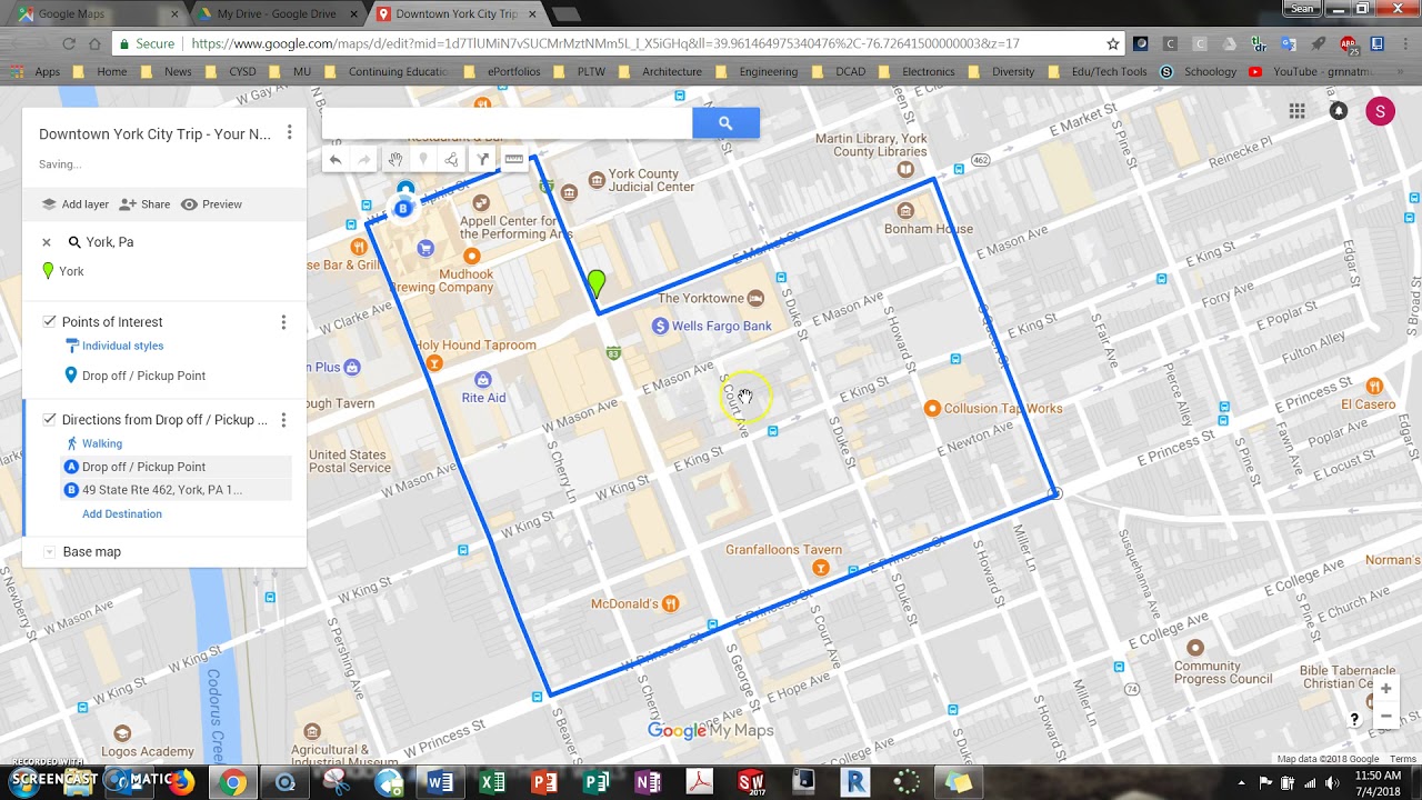 google maps walking tour