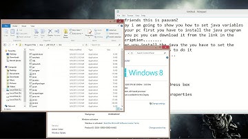 how to set java environment variables in windows 8 and 8.1 pc