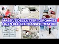 EXTREME CLEAN WITH ME DECLUTTER ORGANIZE | CLEANING MOTIVATION | LINEN CLOSET DECLUTTER |DOLLAR TREE