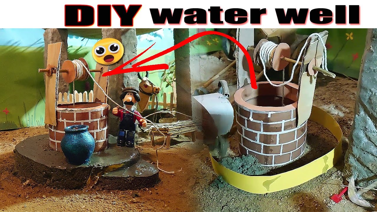 DIY Mini Water Well | Animal farm house project @sanocreator - YouTube