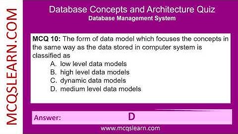 Database Architecture Quiz Question Answer | Class 12–9 Database Architecture Notes PDF | Ch 2 Quiz