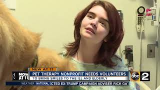 Pet therapy non-profit needs help bringing smiles to those in need