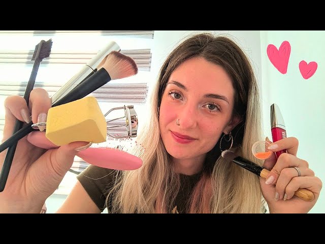 ASMR Doing Your Makeup 💄 - Real Camera Touching & Brushing - Mouth Sounds - No Talking #asmr #sleep