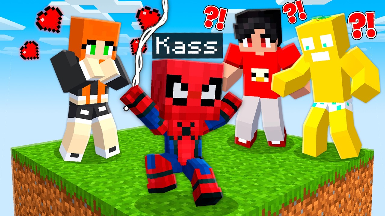 VIREI um SUPER HERÓI OP para TROLLAR meus AMIGOS em UM CHUNK no Minecraft