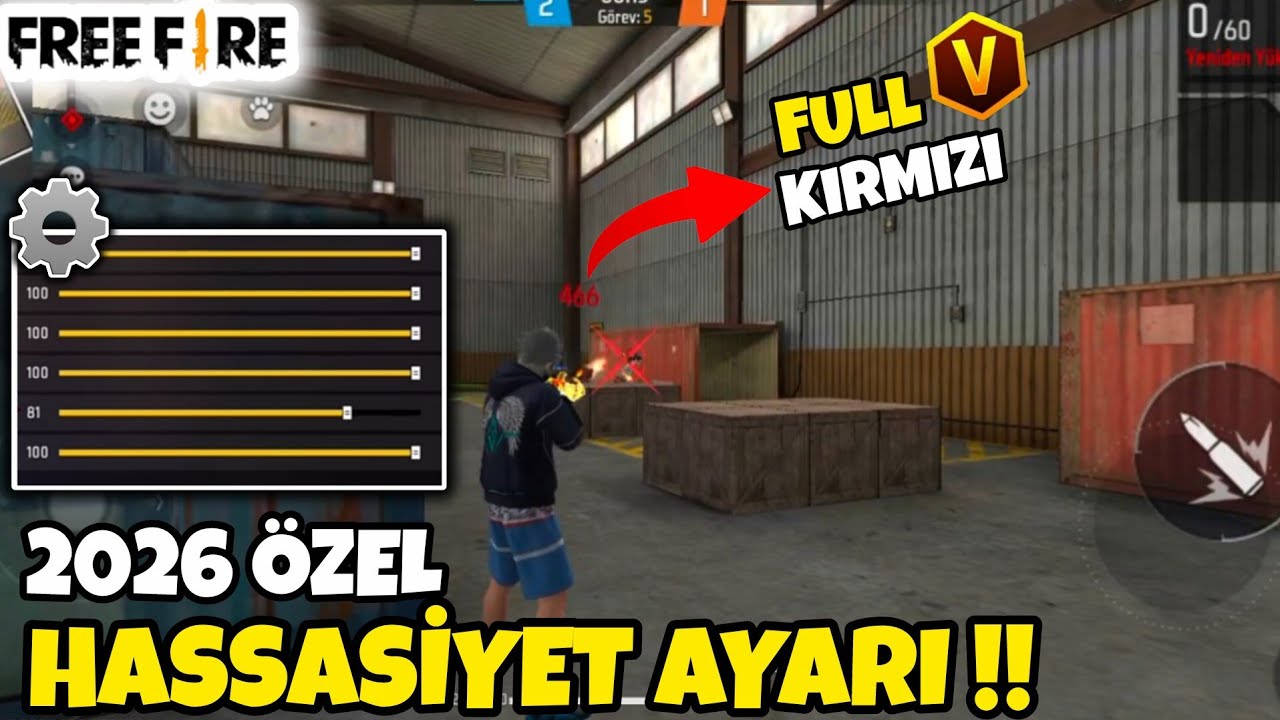 FREE FİRE 2026 YILINA ÖZEL HASSASİYET AYARI ! - FULL KAFADAN VURUŞ GİDEN AYAR - FREE FİRE HASSASİYET