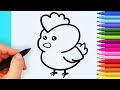 How to draw a chicken easy | Drawing and coloring chicken
