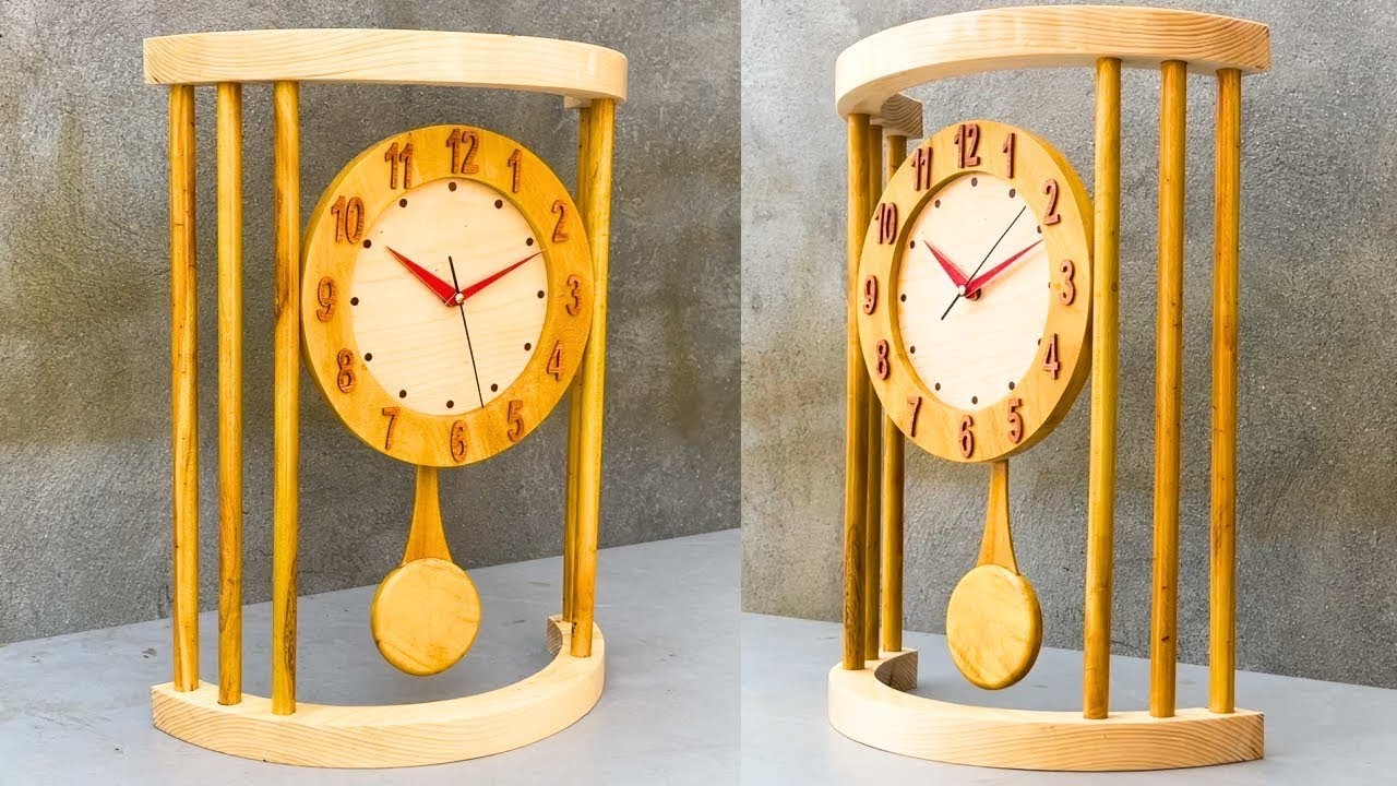 Woodcrafting Always Wonderful Make A Unique Pendulum Wooden Clock - YouTube