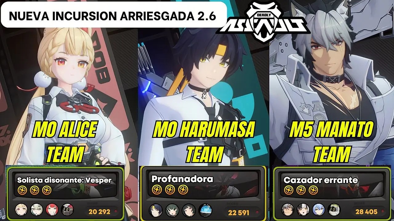 NEW Deadly Assault ZZZ / M0 Alice Team x Harumasa Qingyi  x Manato Dialyn / Zenless Zone Zero 2.6