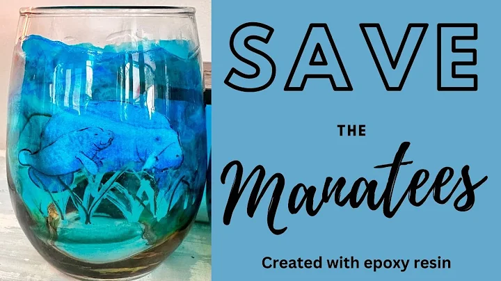 How to paint plain wine glasses with epoxy resin and alcohol ink to create a natural manatee habitat