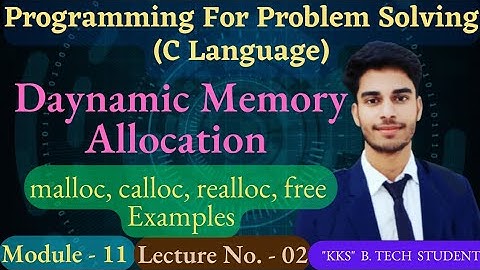 C_77 || Daynamic Memory Allocation, malloc, calloc, realloc, free example || C Language ||Programmin