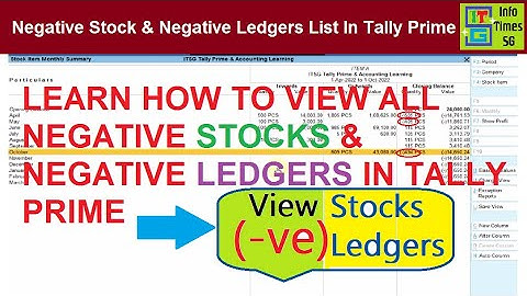 How to check only Negative stock in Tally Prime | How to check Negative Ledgers in Tally Prime