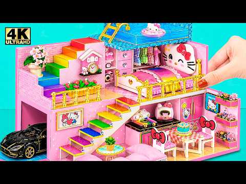 Build Hello Kitty Dream House with Secret Garage & Infinity Pool on 3rd Floor ✨ DIY Miniature House