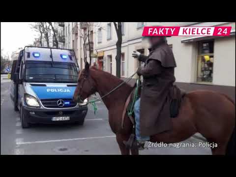 Pijany mężczyzna urządził sobie konną przejażdżkę po centrum Kielc