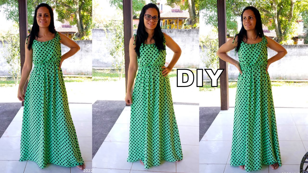 COMO FAZER VESTIDO LONGO DE ALCINHA PASSO A PASSO PARA INICIANTES