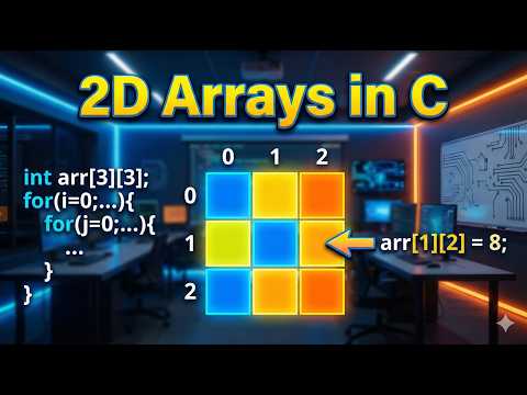 2.4 2D Arrays in C Programming for Beginners | Syntax, Initialization & Matrix Example