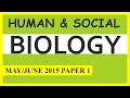 CSEC Human and Social Biology Paper 1 June 2015