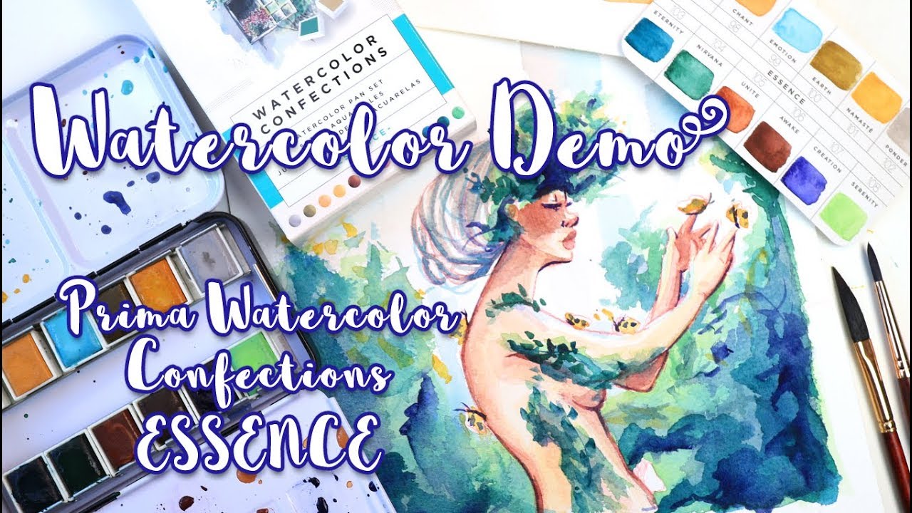 PAINTING DEMO - Prima Watercolor Confections ESSENCE Palette - MissKerrieJ -