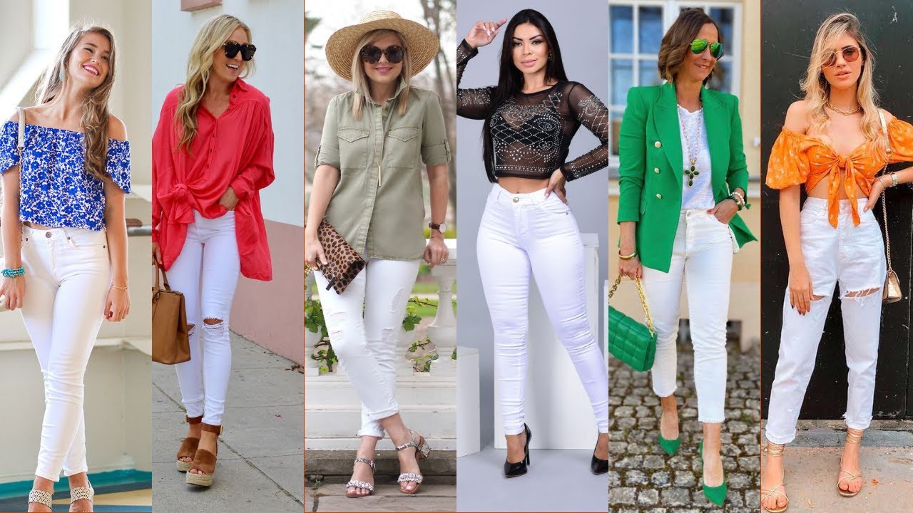 Outfis de moda 2022 con pantalón blanco 🤍 combinaciones con pantalones en  color blanco - YouTube