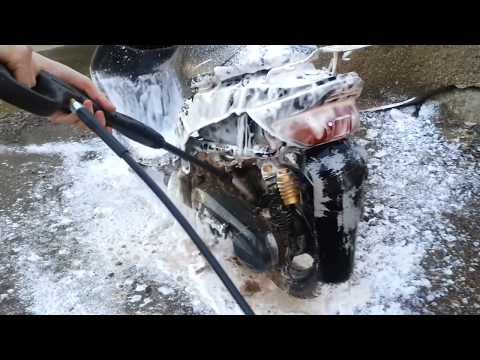 Первая проба Пенной насадки для бытовой мойки высокого давления