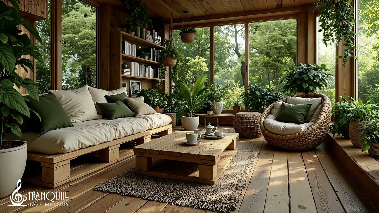 Нежный Лесной Джаз Для Расслабления | Мягкая Фортепианная Джазовая Мелодия В Сочетании С Природно...