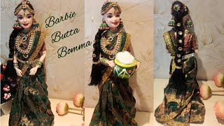 DIY || Traditional doll making || Barbie doll saree draping by creative kitchen & crafts