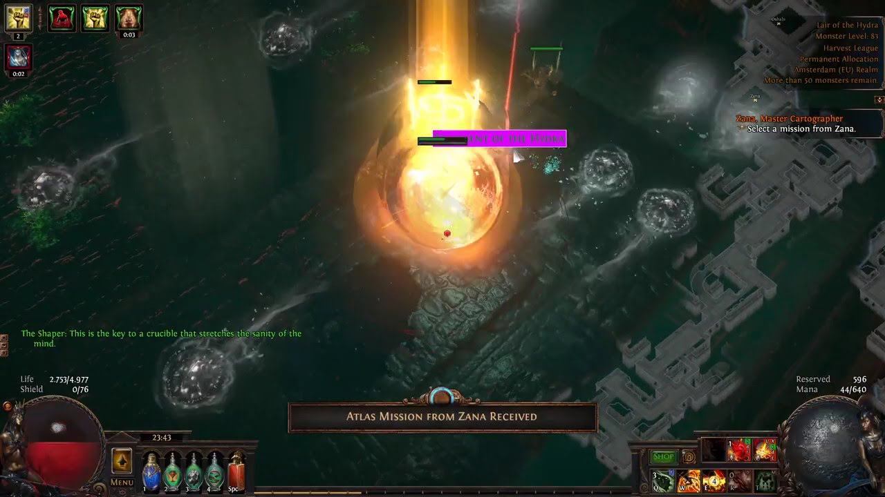 130M+Bleed dps Earthquake Gladiator Test Hydra - PoE