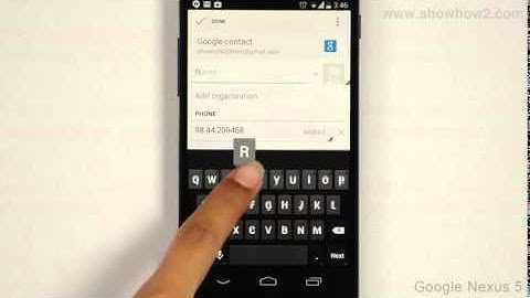 Google Nexus 5 - Create Contact From Phone Number