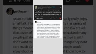 Small Talk and Autism Tumblr Post