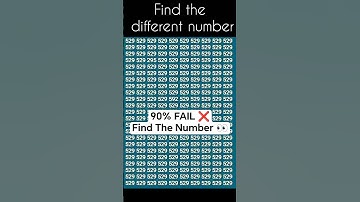 90% People Can’t Find The Different Number 😱 | Brain Puzzle #shorts