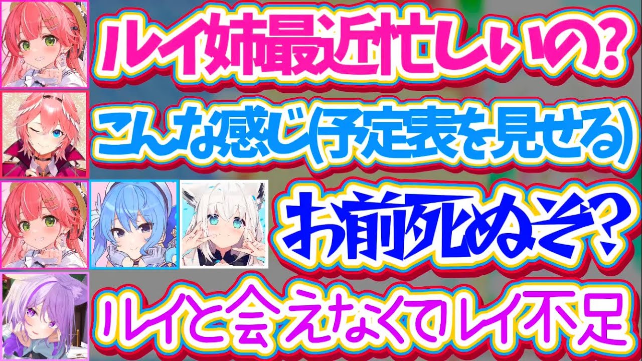 【もう金ルイ】最近忙しすぎたので試しに『お互いの予定表』見せ合った結果、ルイ姉の多忙なスケジュールを見て過労を心配するホロメン達とルイ姉に会えず寂しさが爆発するおかゆん【ホロライブ切り抜き/鷹嶺ルイ】