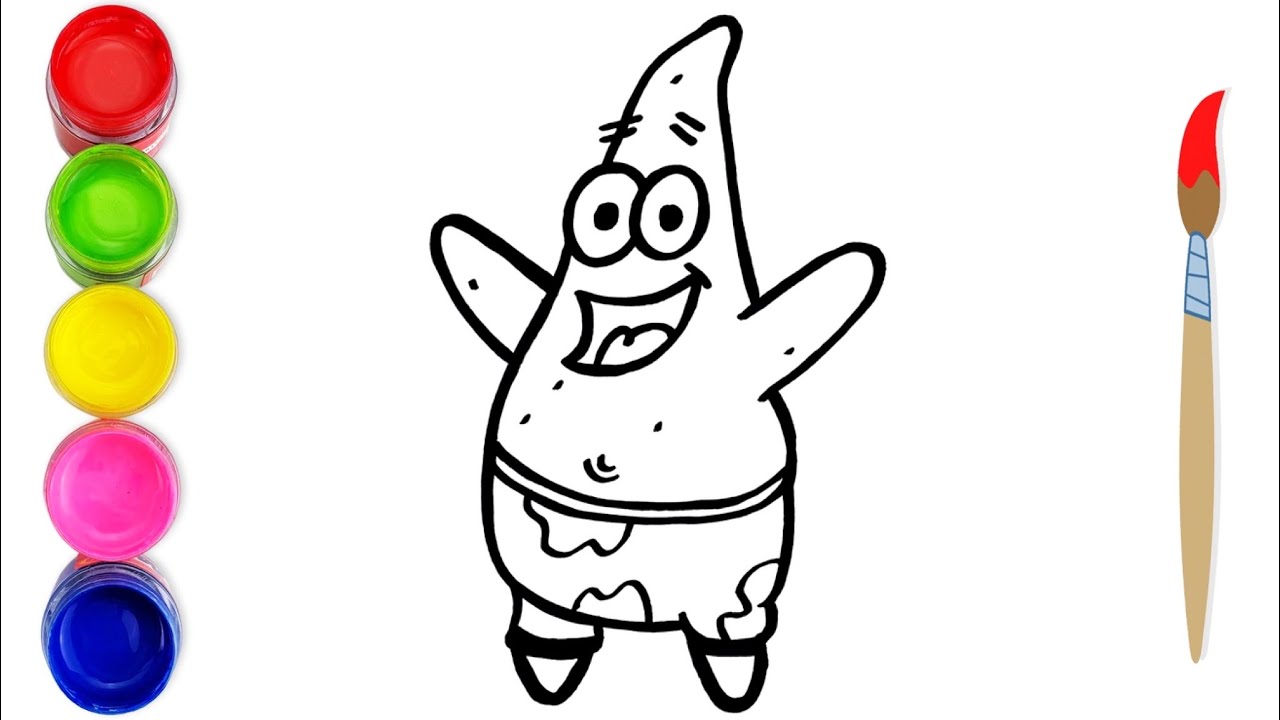 PAINTING PATRICK STAR SPONGEBOB'S FRIENDS || LEARN TO DRAW AND COLORING ...