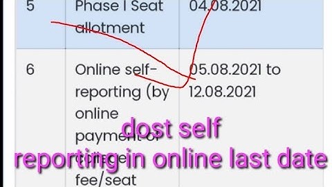 TS DOST 2021 self reporting in online last date in Telugu/last date for ts dost self reporting 2021/