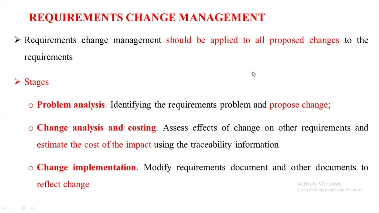 Requirement Change Management - Mrs. A. Tamizharasi, Assistant Professor/CSE, RMDEC