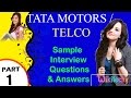tata motors | telco important interview questions and answers for freshers