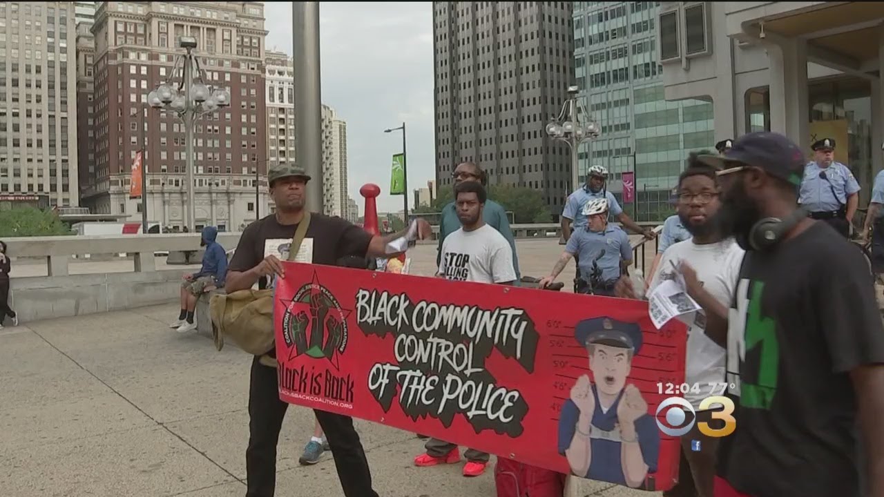 Protesters Rally At Frank Rizzo Statue